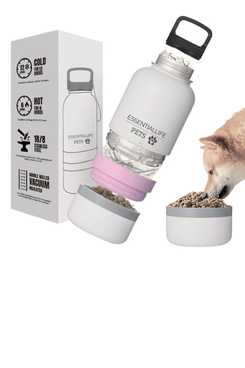 Bouteille d'eau portable pour chien 2-en-1
