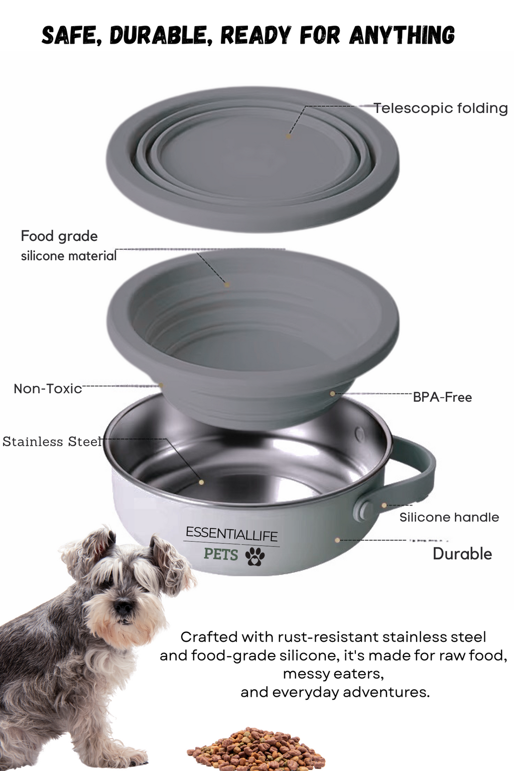 Bol de Voyage pour chien 2-en-1